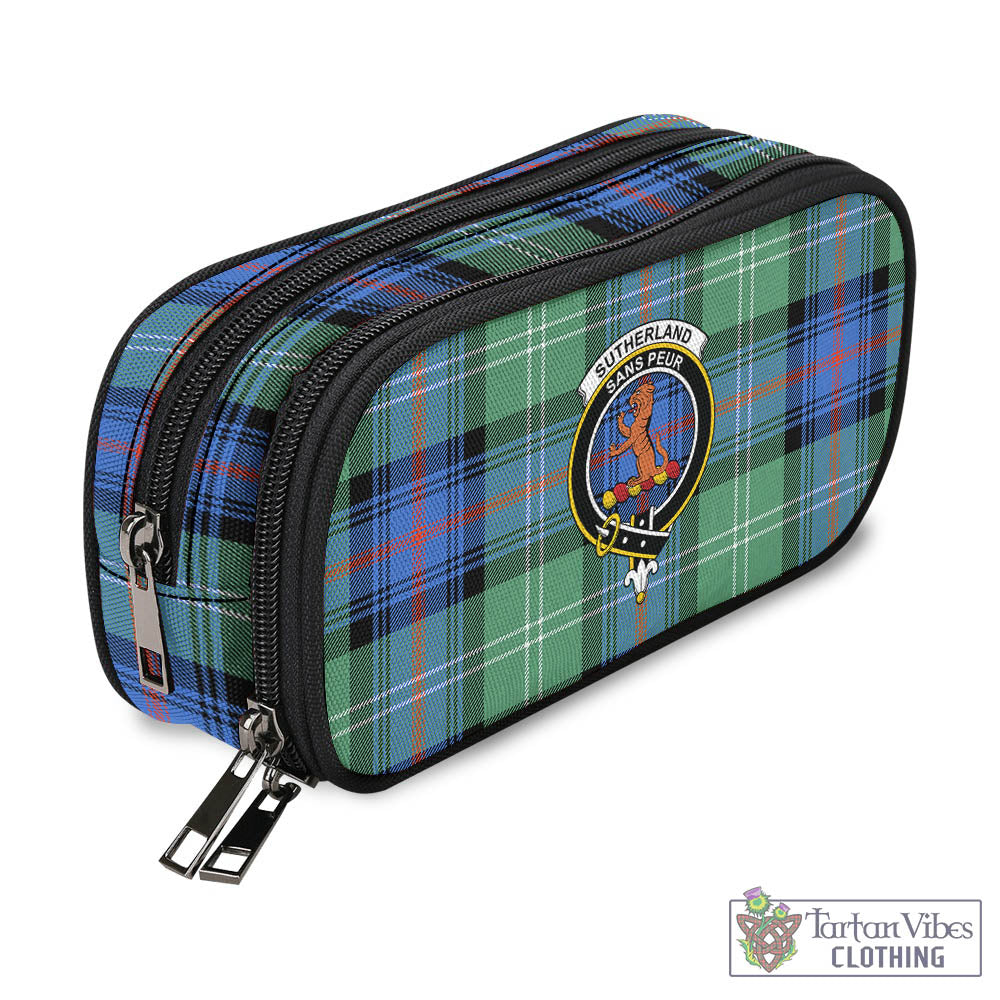 Tartan Vibes Clothing Sutherland Ancient Tartan Pen and Pencil Case with Family Crest