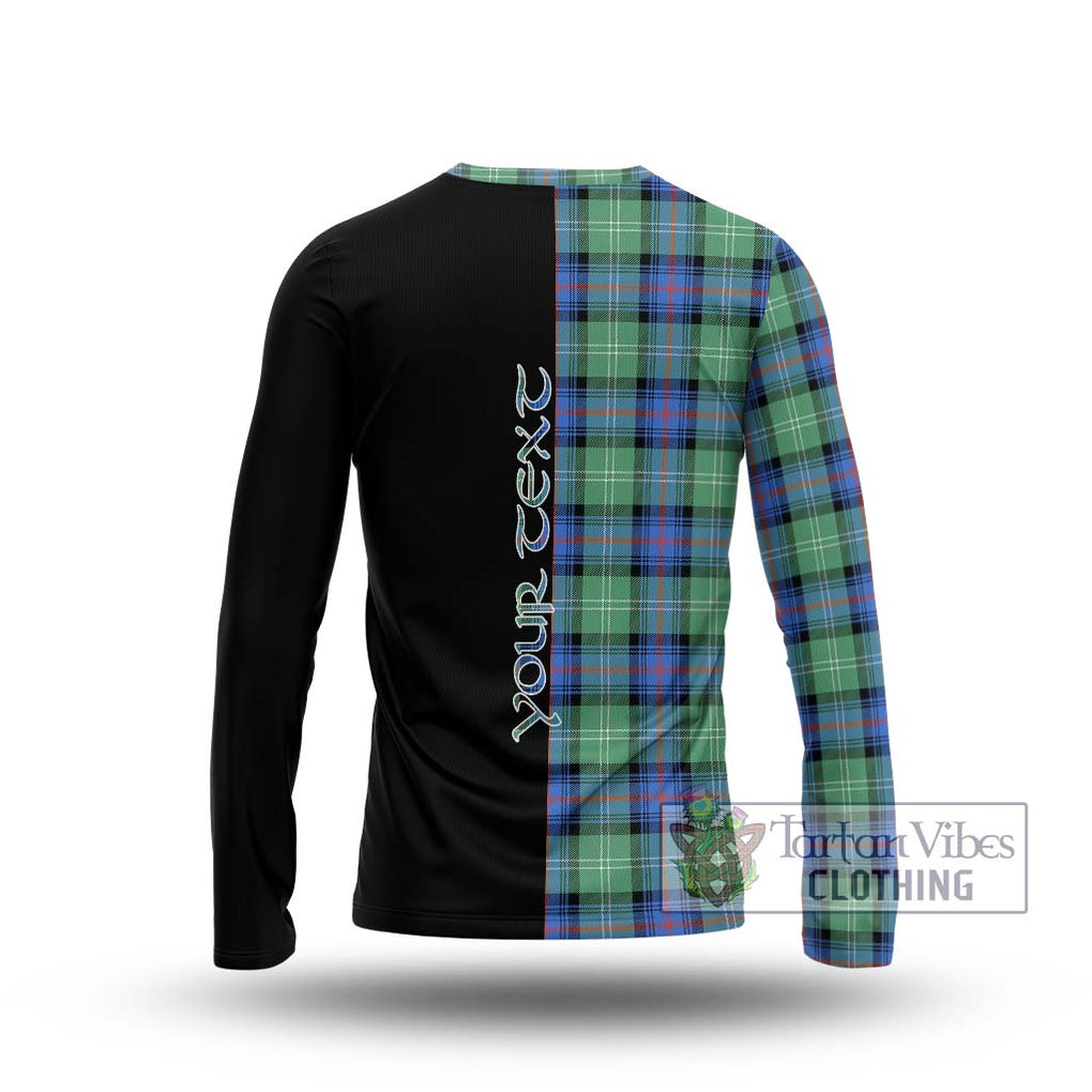 Sutherland Ancient Tartan Long Sleeve T-Shirt with Family Crest and Half Of Me Style - Tartanvibesclothing Shop