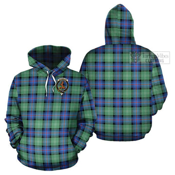 Sutherland Ancient Tartan Cotton Hoodie with Family Crest