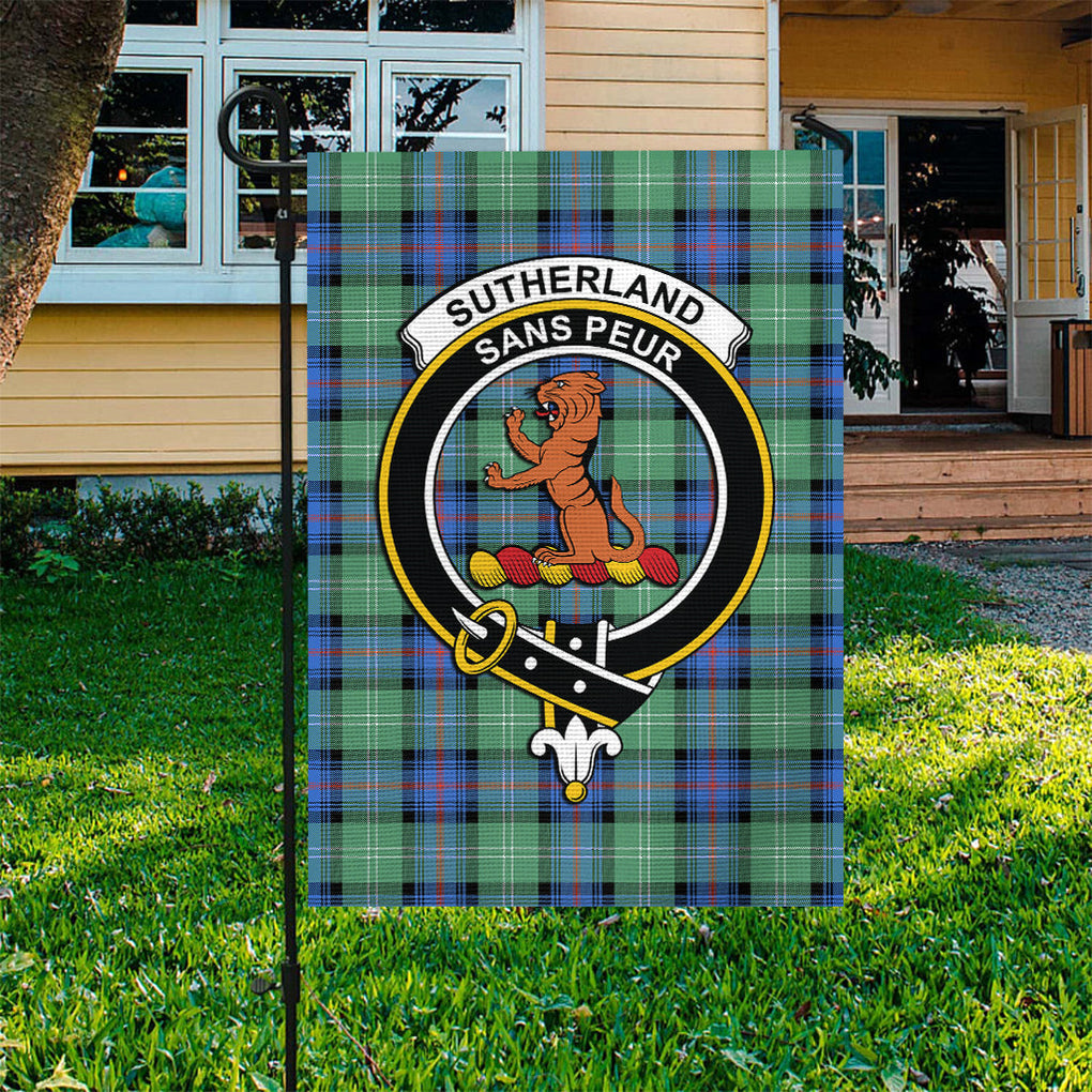 Sutherland Ancient Tartan Flag with Family Crest - Tartan Vibes Clothing