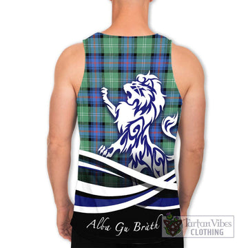 Sutherland Ancient Tartan Men's Tank Top with Alba Gu Brath Regal Lion Emblem