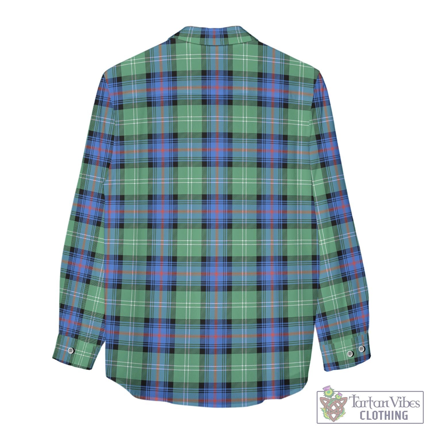 Tartan Vibes Clothing Sutherland Ancient Tartan Womens Casual Shirt with Family Crest