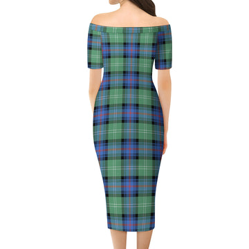 Sutherland Ancient Tartan Off Shoulder Lady Dress