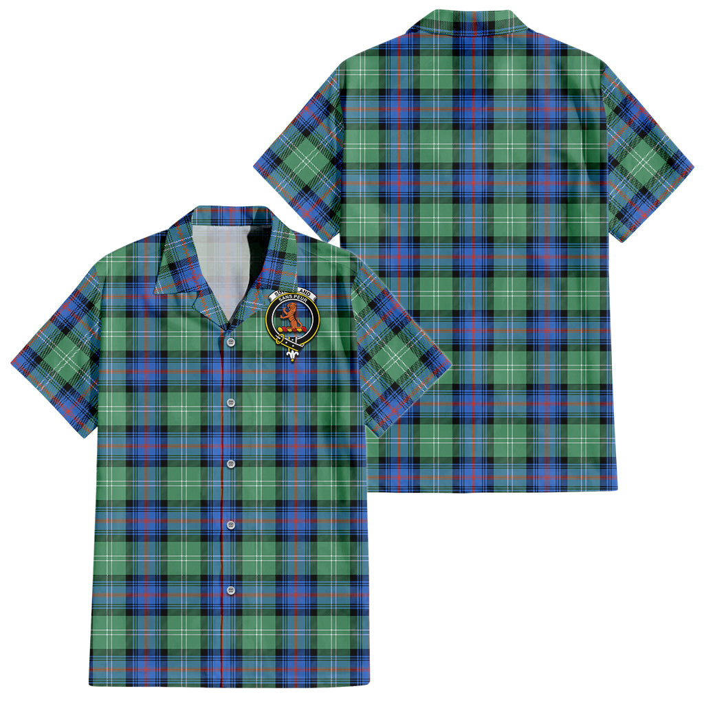 sutherland-ancient-tartan-short-sleeve-button-down-shirt-with-family-crest