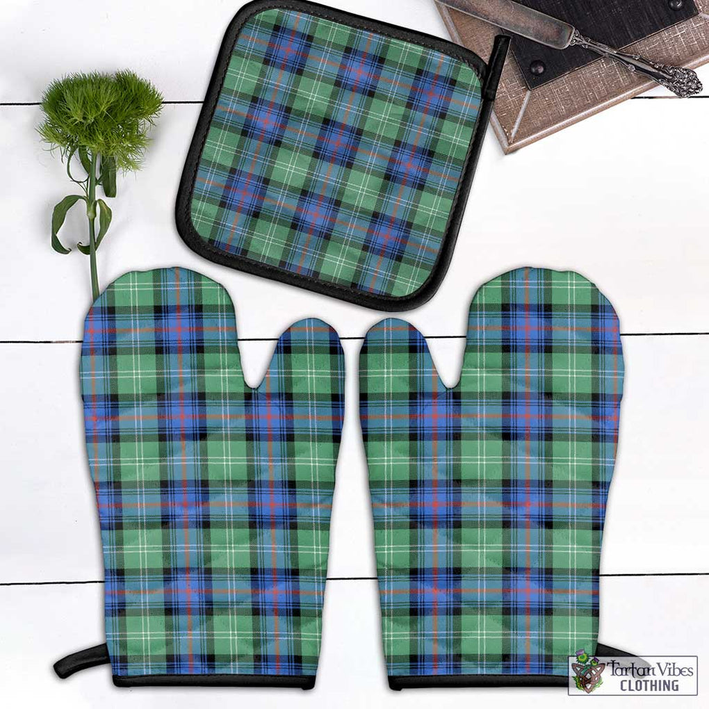 Sutherland Ancient Tartan Combo Oven Mitt & Pot-Holder Combo 1 Oven Mitt & 1 Pot-Holder Black - Tartan Vibes Clothing