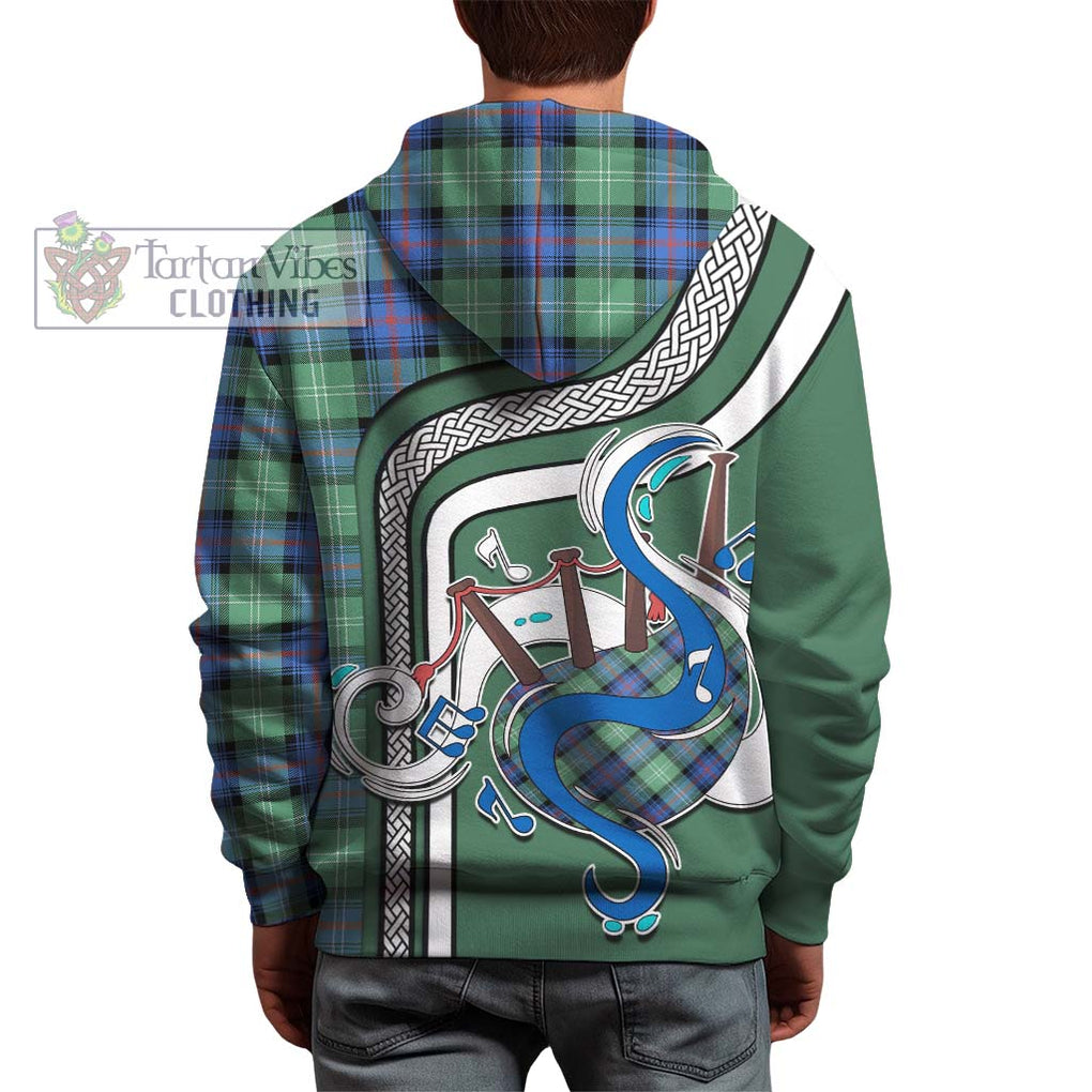 Sutherland Ancient Tartan Hoodie with Epic Bagpipe Style - Tartanvibesclothing Shop