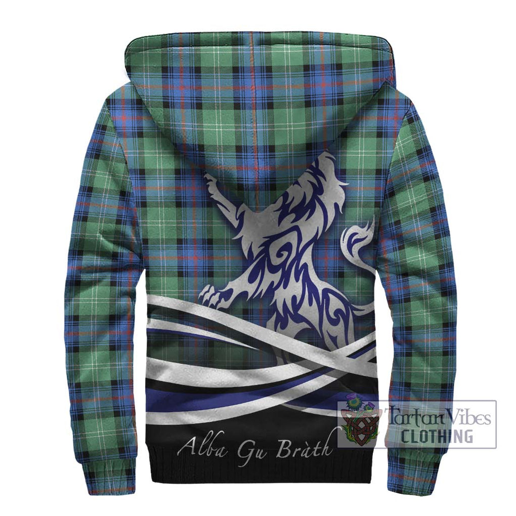 Sutherland Ancient Tartan Sherpa Hoodie with Alba Gu Brath Regal Lion Emblem - Tartanvibesclothing Shop