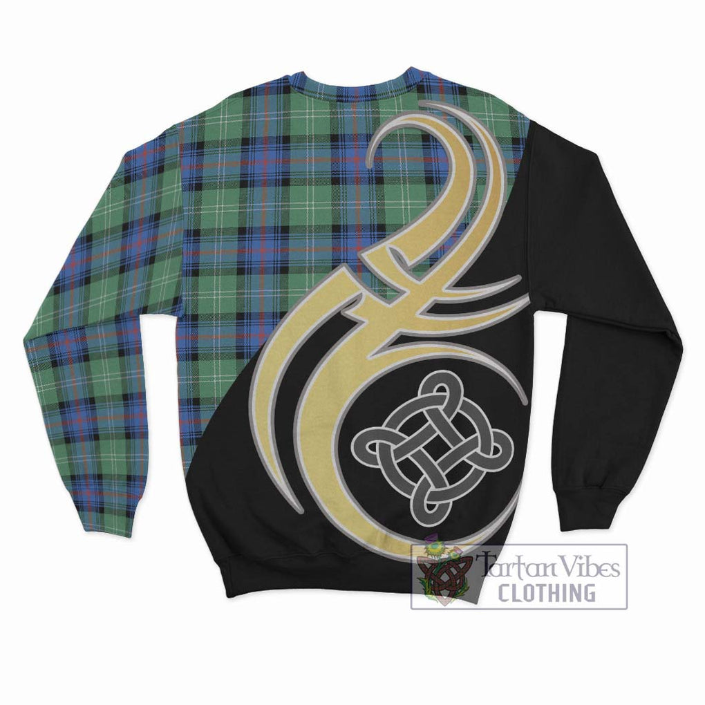 Sutherland Ancient Tartan Sweatshirt with Family Crest and Celtic Symbol Style - Tartan Vibes Clothing