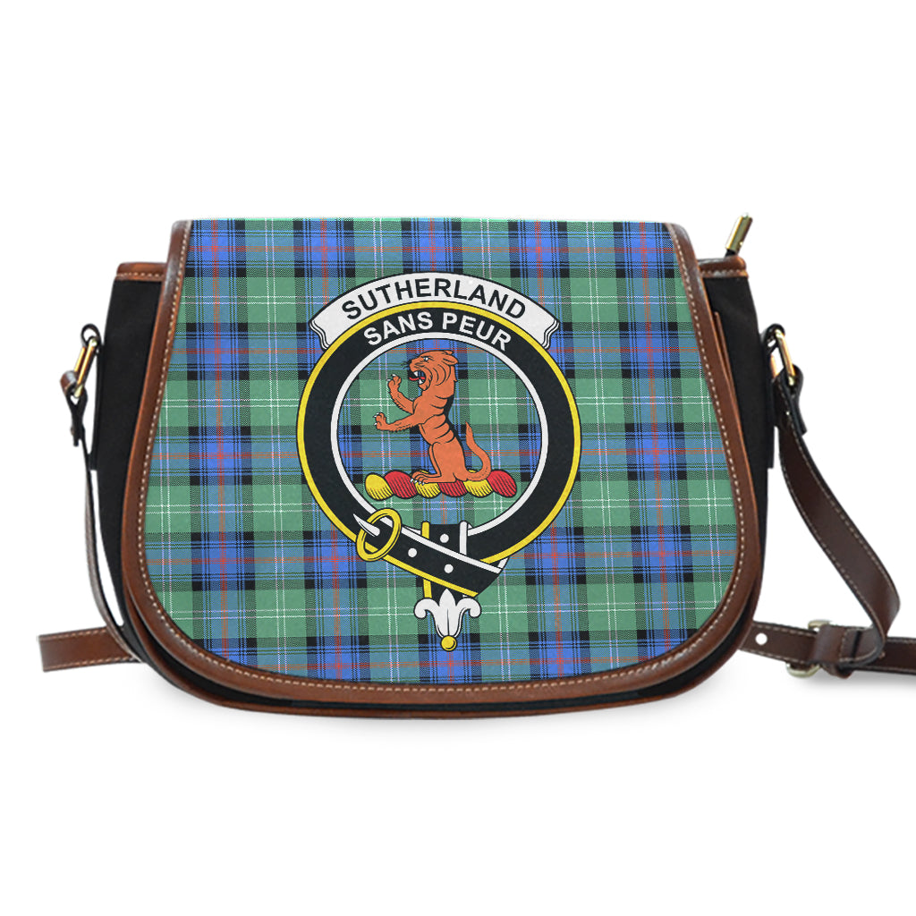 Sutherland Ancient Tartan Saddle Bag with Family Crest - Tartan Vibes Clothing