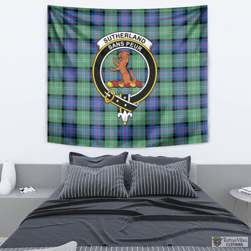 Sutherland Ancient Tartan Tapestry Wall Hanging and Home Decor for Room with Family Crest