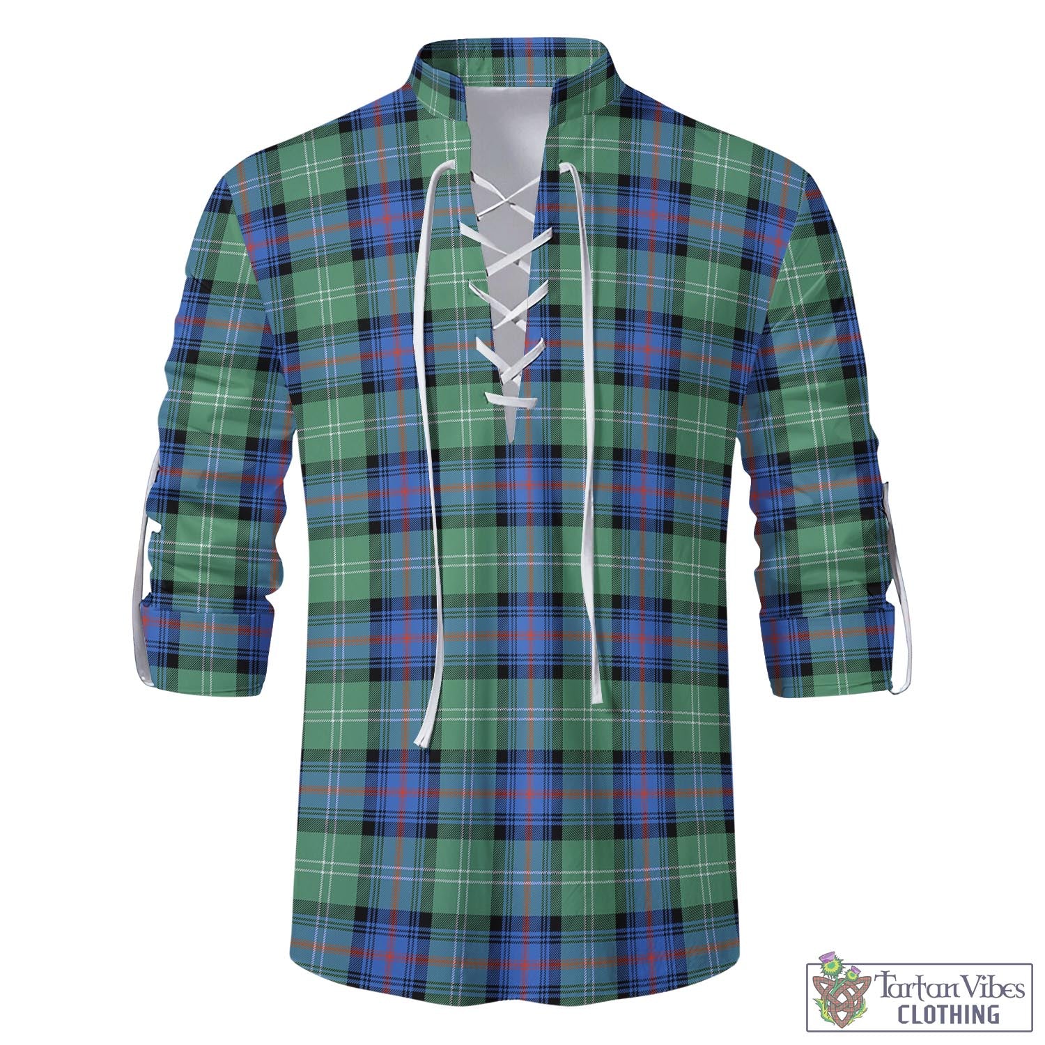 Tartan Vibes Clothing Sutherland Ancient Tartan Men's Scottish Traditional Jacobite Ghillie Kilt Shirt