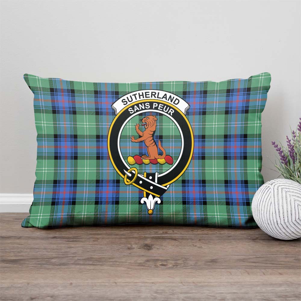 Sutherland Ancient Tartan Pillow Cover with Family Crest Rectangle Pillow Cover - Tartanvibesclothing