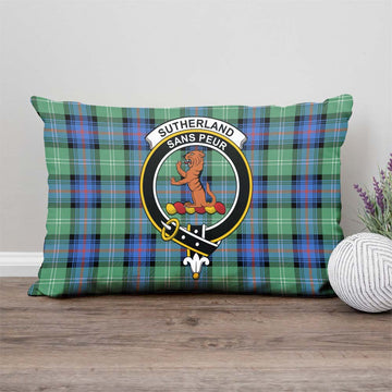 Sutherland Ancient Tartan Pillow Cover with Family Crest