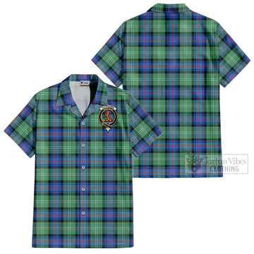 Sutherland Ancient Tartan Cotton Hawaiian Shirt with Family Crest