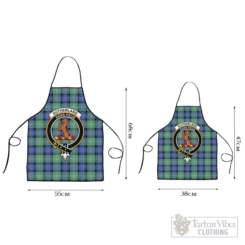 Sutherland Ancient Tartan Apron with Family Crest Black L 55x68 cm - Tartan Vibes Clothing