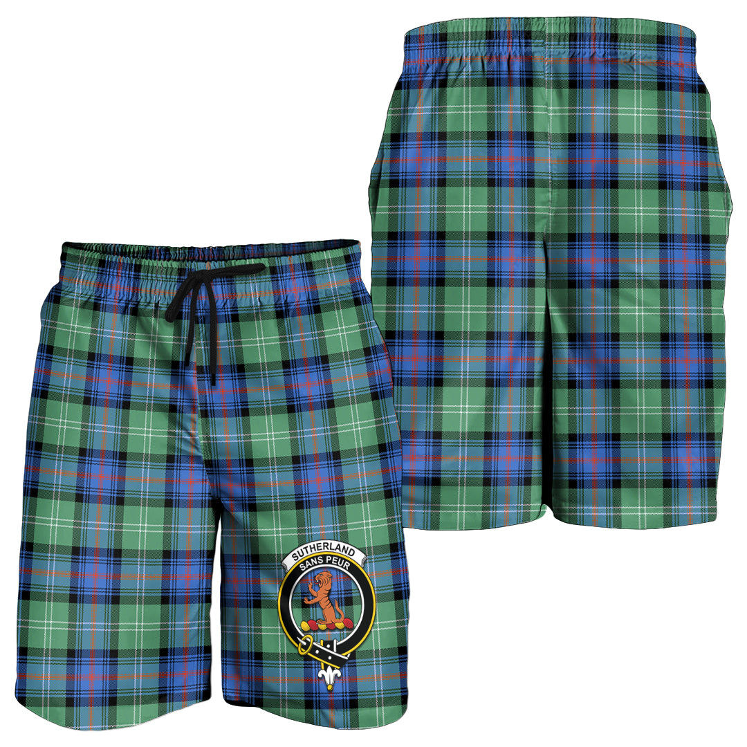 sutherland-ancient-tartan-mens-shorts-with-family-crest