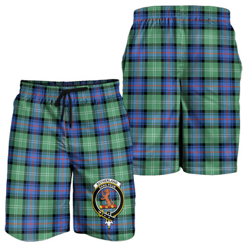 Sutherland Ancient Tartan Mens Shorts with Family Crest