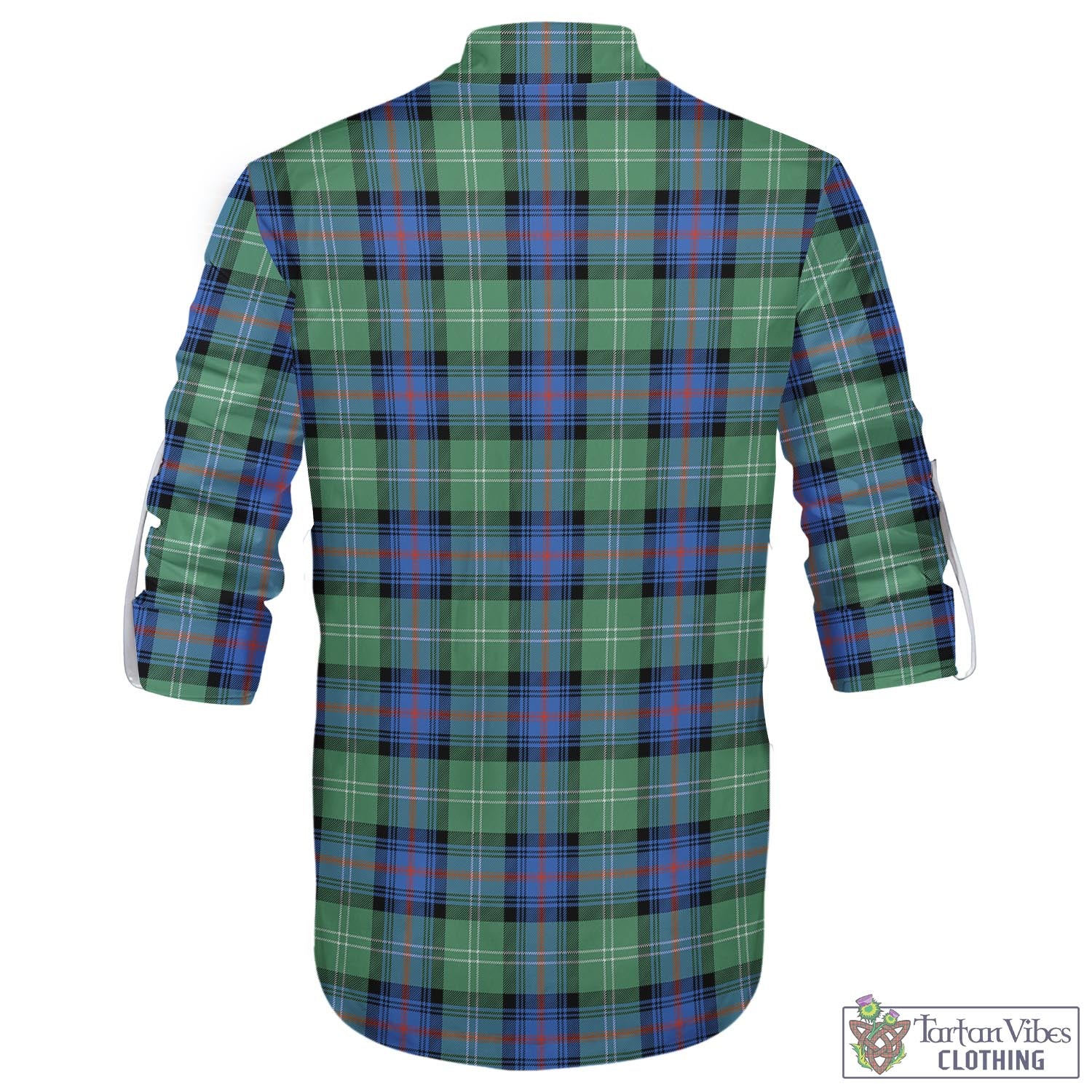 Tartan Vibes Clothing Sutherland Ancient Tartan Men's Scottish Traditional Jacobite Ghillie Kilt Shirt