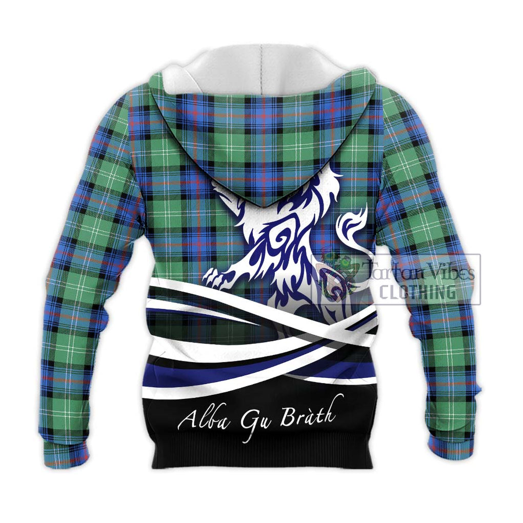 Sutherland Ancient Tartan Knitted Hoodie with Alba Gu Brath Regal Lion Emblem - Tartanvibesclothing Shop