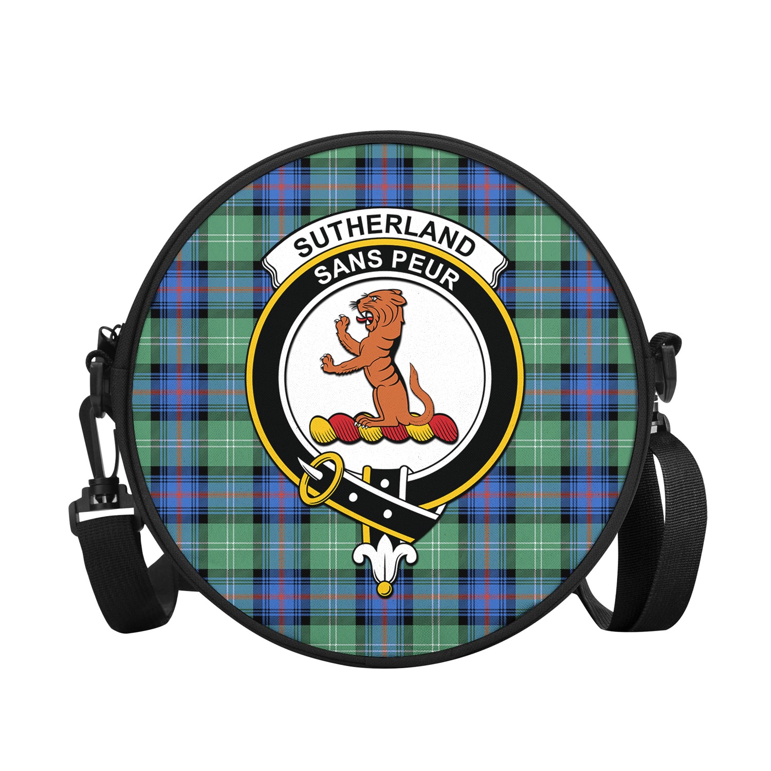 sutherland-ancient-tartan-round-satchel-bags-with-family-crest