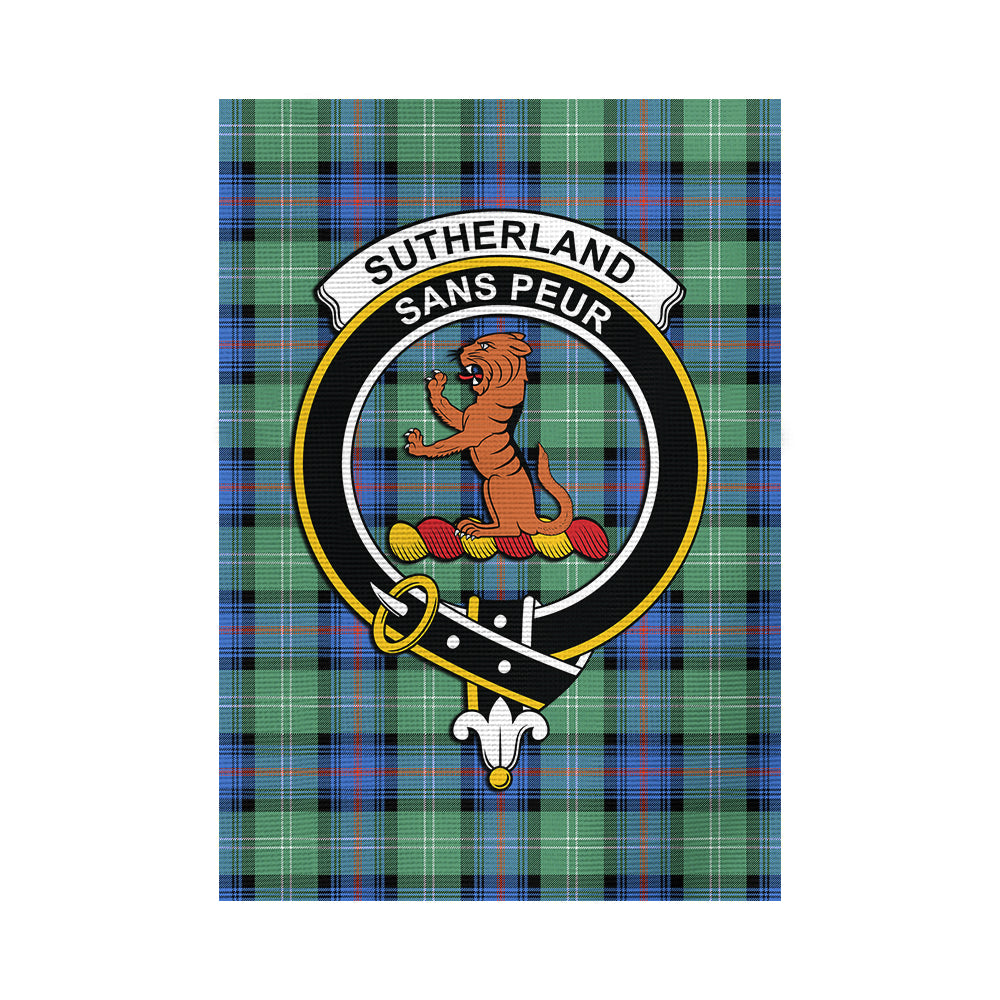 Sutherland Ancient Tartan Flag with Family Crest - Tartan Vibes Clothing