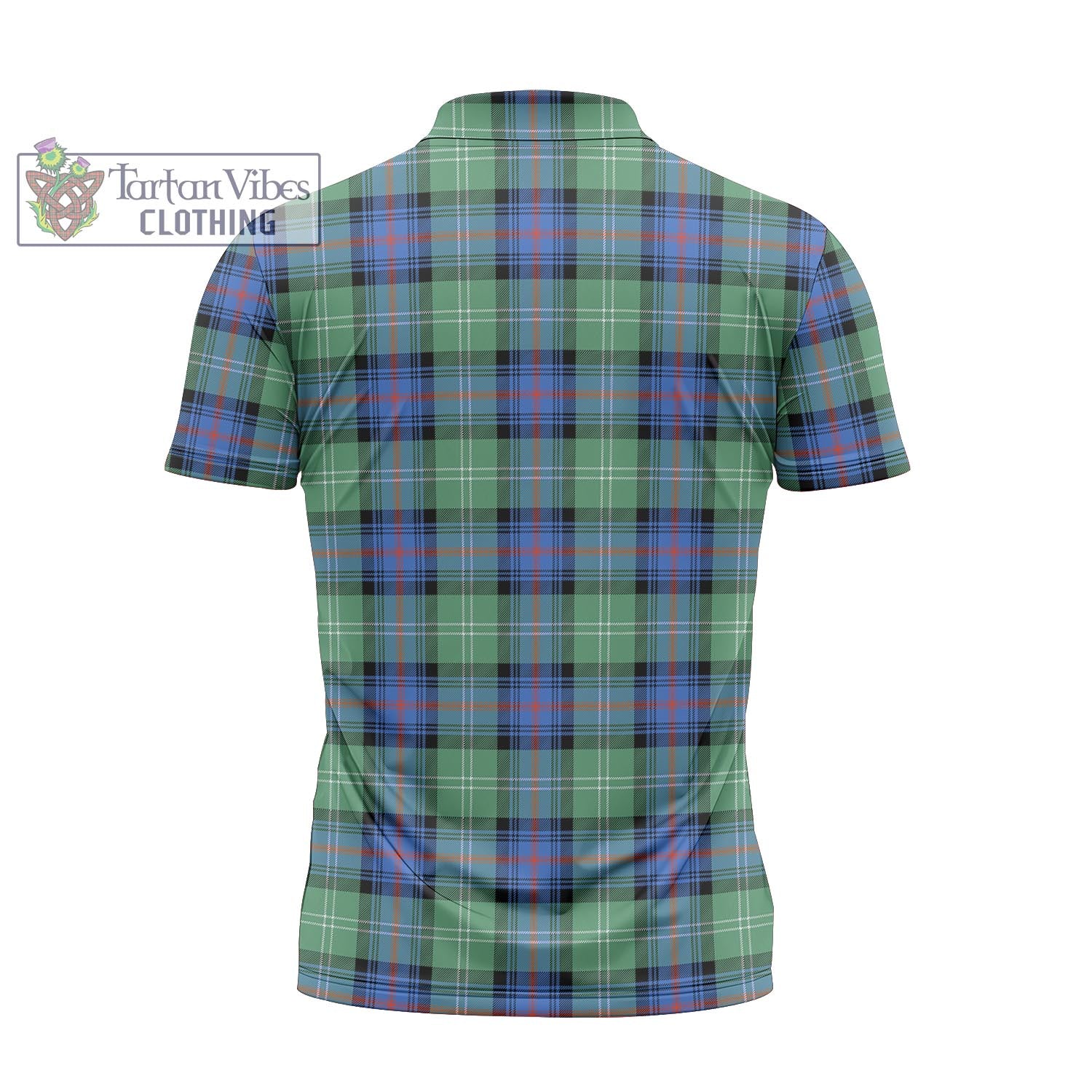 Tartan Vibes Clothing Sutherland Ancient Tartan Zipper Polo Shirt with Family Crest