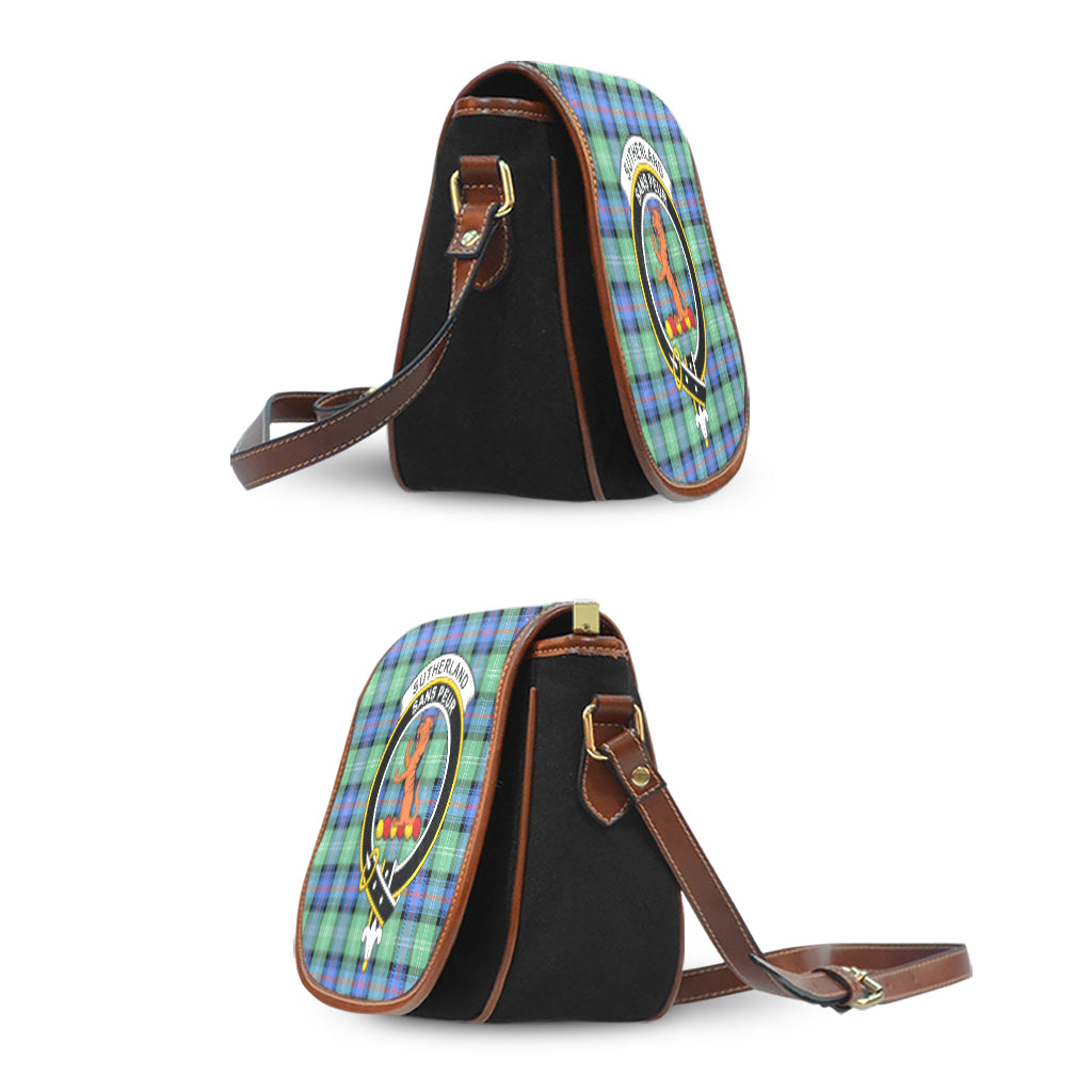 Sutherland Ancient Tartan Saddle Bag with Family Crest - Tartan Vibes Clothing