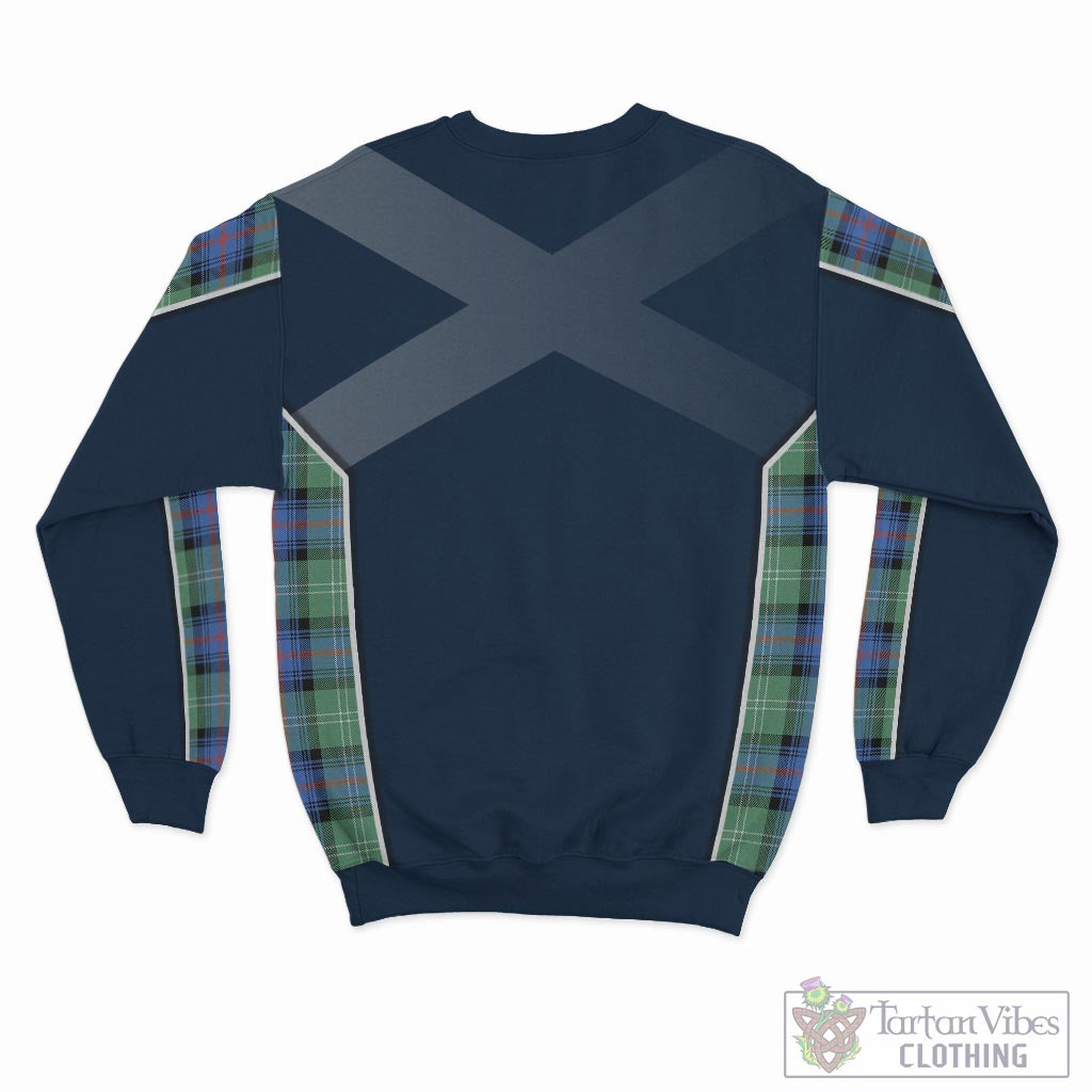 Tartan Vibes Clothing Sutherland Ancient Tartan Sweatshirt with Family Crest and Scottish Thistle Vibes Sport Style