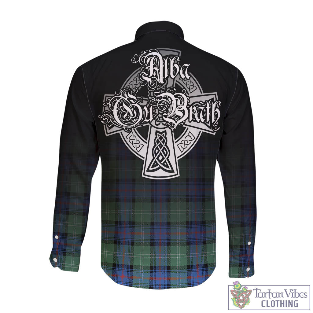 Tartan Vibes Clothing Sutherland Ancient Tartan Long Sleeve Button Up Featuring Alba Gu Brath Family Crest Celtic Inspired