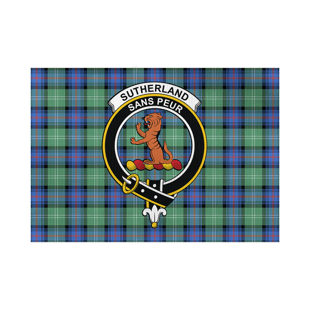 Sutherland Ancient Tartan Flag with Family Crest - Tartan Vibes Clothing