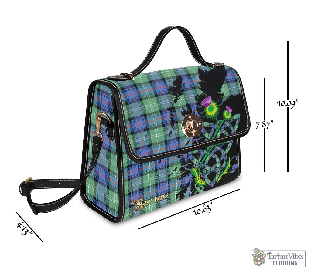 Tartan Vibes Clothing Sutherland Ancient Tartan Waterproof Canvas Bag with Scotland Map and Thistle Celtic Accents