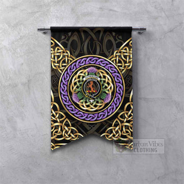 Sutherland Clan Crest Gonfalon Celtic Scottish Thistle Fishtail - Tartan Vibes Clothing