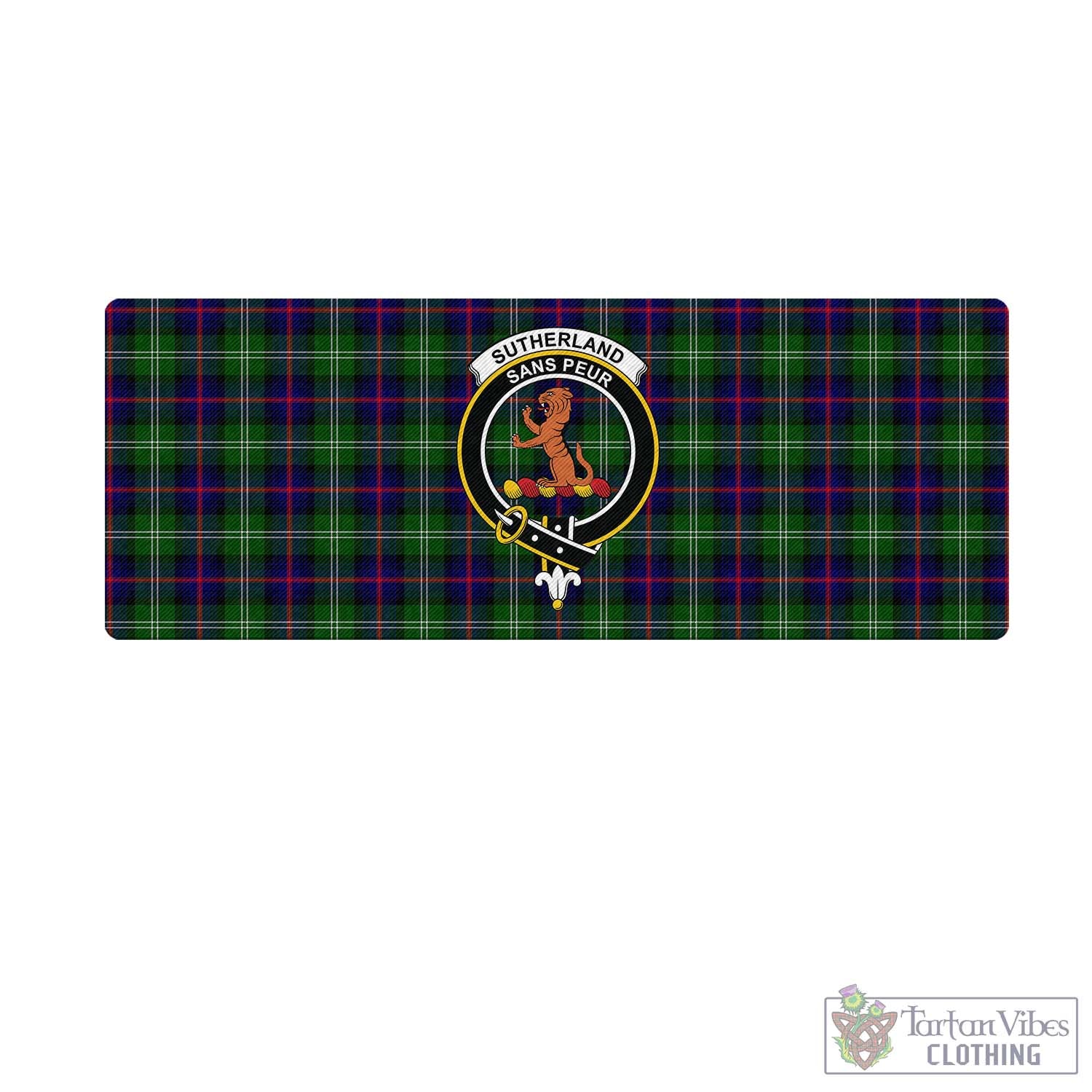 Tartan Vibes Clothing Sutherland Modern Tartan Mouse Pad with Family Crest