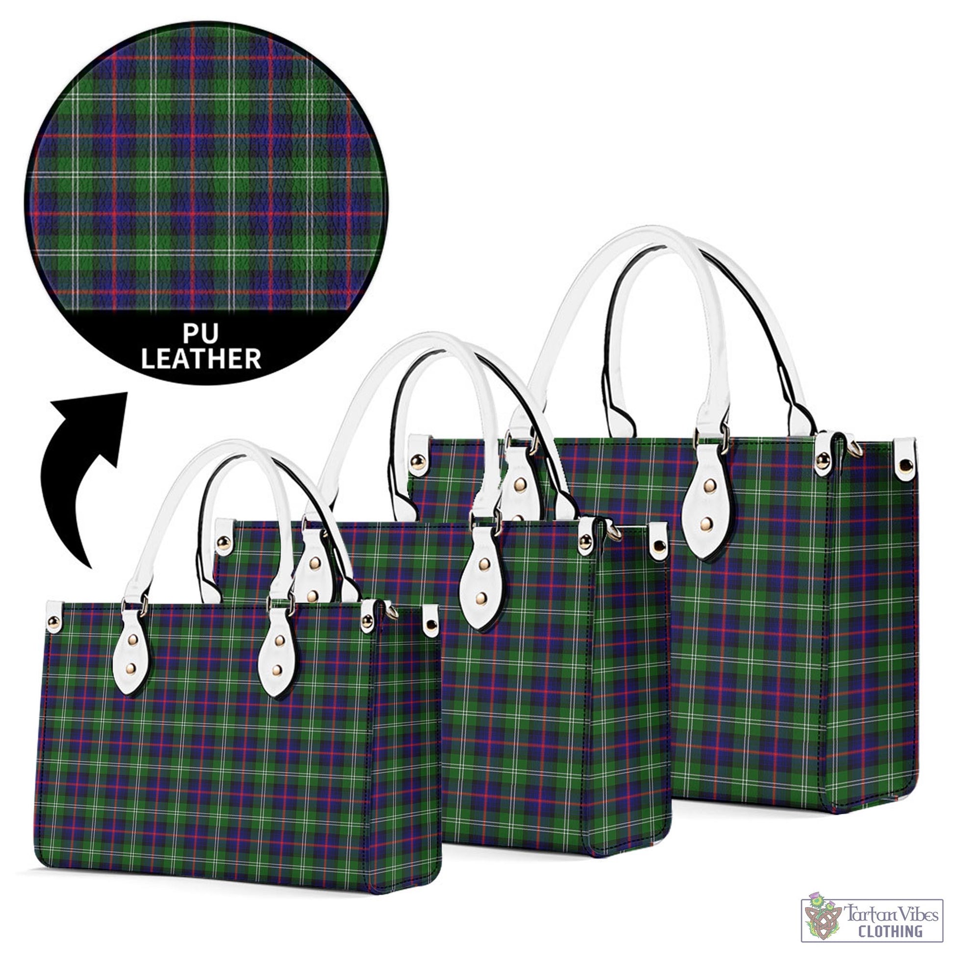 Tartan Vibes Clothing Sutherland Modern Tartan Luxury Leather Handbags