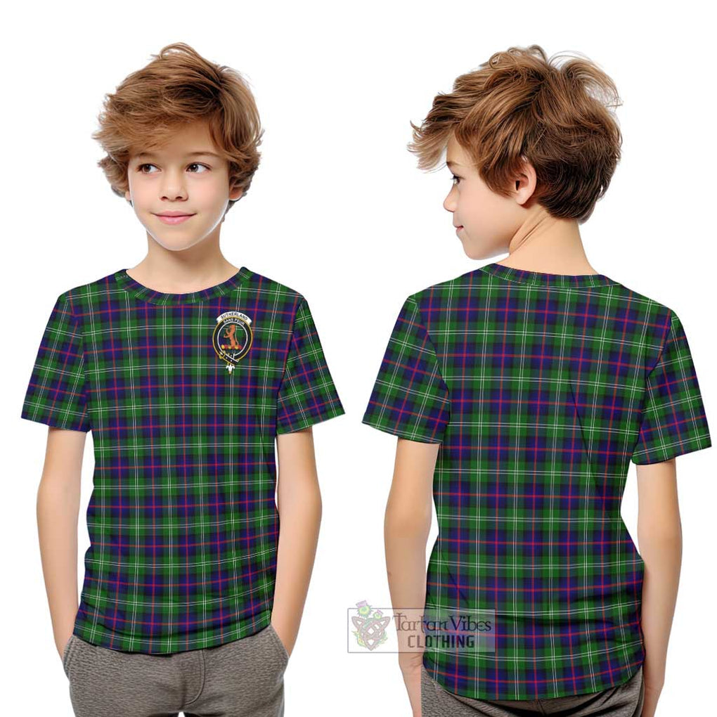 Sutherland Tartan Kid T-Shirt with Family Crest Youth XL Size14 - Tartanvibesclothing Shop