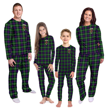 Sutherland Tartan Pajamas Family Set with Family Crest