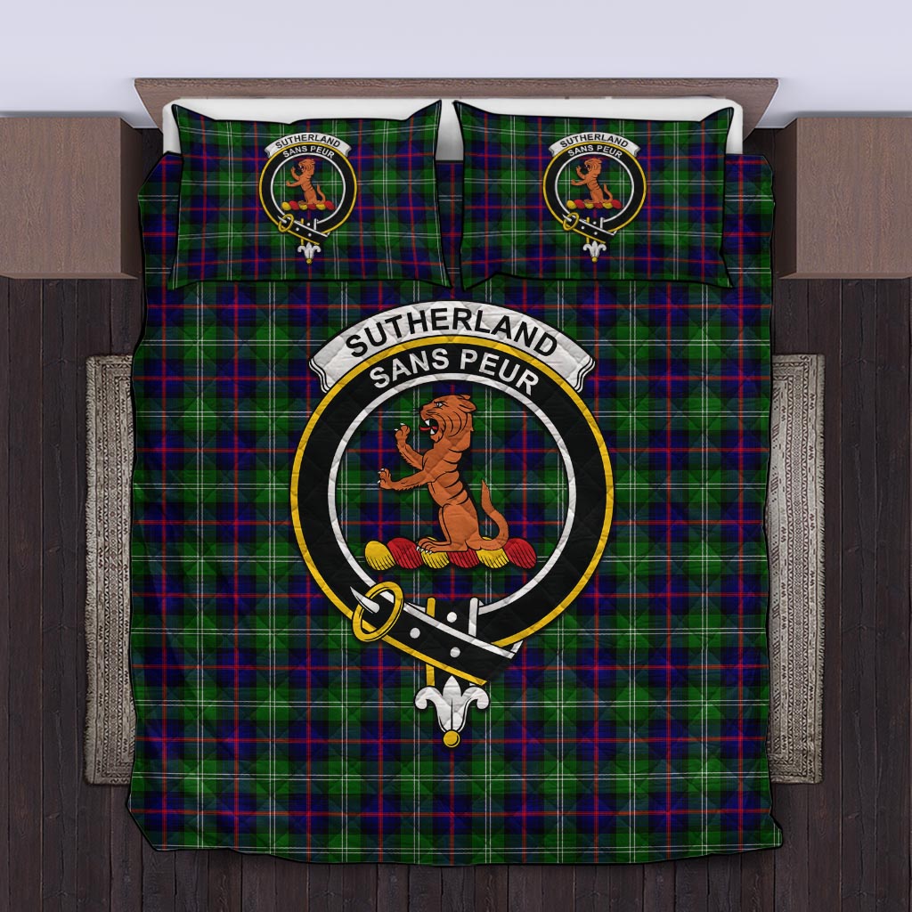 Sutherland Tartan Quilt Bed Set with Family Crest Twin - Tartan Vibes Clothing