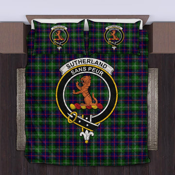 Sutherland Tartan Quilt Bed Set with Family Crest