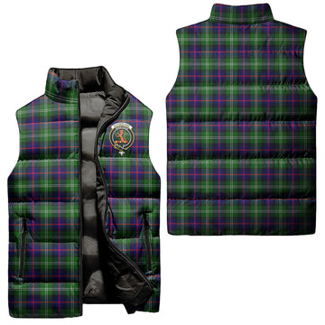 Sutherland Tartan Sleeveless Puffer Jacket with Family Crest