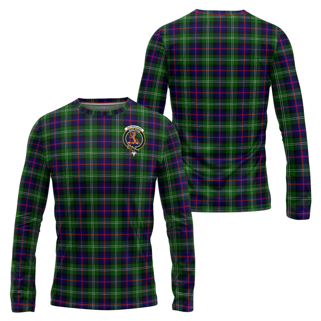 sutherland-modern-tartan-long-sleeve-t-shirt-with-family-crest