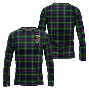 Sutherland Tartan Long Sleeve T-Shirt with Family Crest