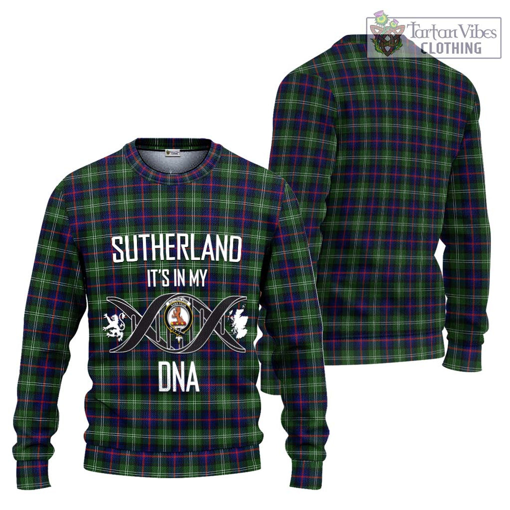 Sutherland Tartan Knitted Sweater with Family Crest DNA In Me Style Unisex - Tartanvibesclothing Shop