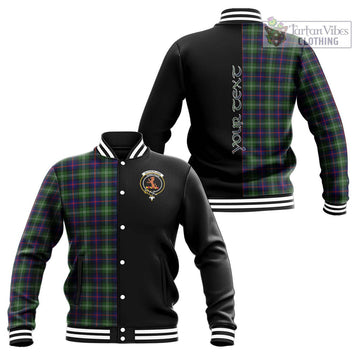 Sutherland Tartan Baseball Jacket with Family Crest and Half Of Me Style