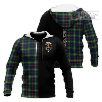 Sutherland Tartan Knitted Hoodie with Family Crest and Half Of Me Style