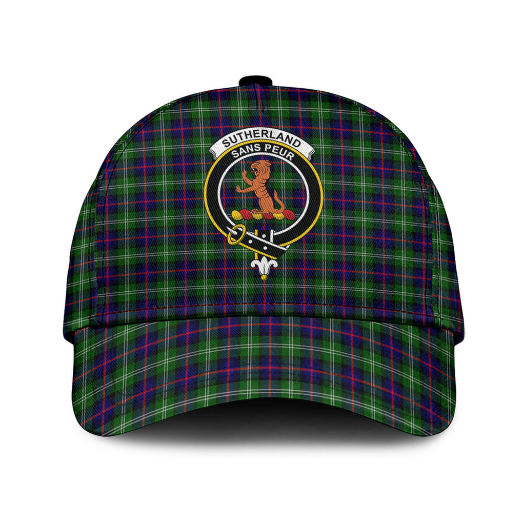 Sutherland Tartan Classic Cap with Family Crest Classic Cap Universal Fit - Tartan Vibes Clothing