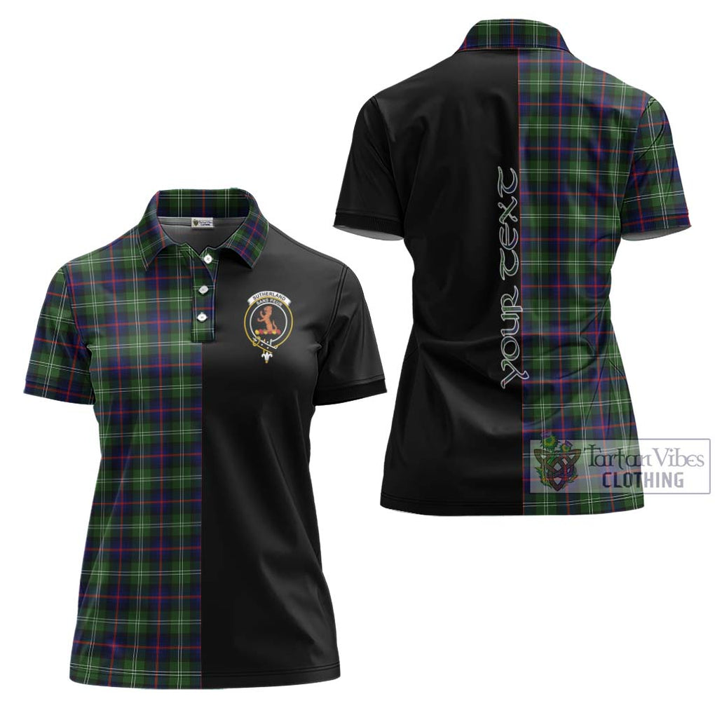 Sutherland Tartan Women's Polo Shirt with Family Crest and Half Of Me Style Women - Tartanvibesclothing Shop