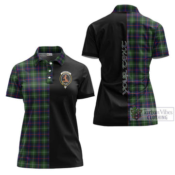 Sutherland Tartan Women's Polo Shirt with Family Crest and Half Of Me Style