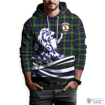 Sutherland Tartan Hoodie with Alba Gu Brath Regal Lion Emblem