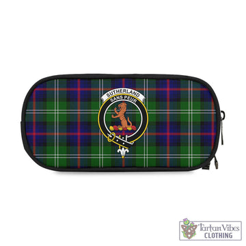 Sutherland Tartan Pen and Pencil Case with Family Crest