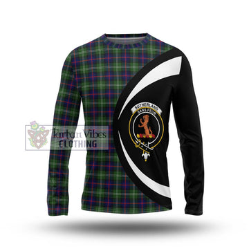 Sutherland Tartan Long Sleeve T-Shirt with Family Crest Circle Style